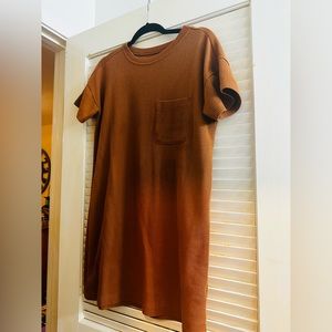 Madewell Ribbed T-shirt dress. Perfect for fall with booties.